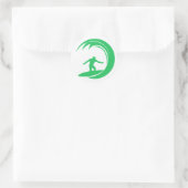 Kelly Green Surfer Ronde Sticker (Tas)