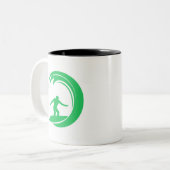 Kelly Green Surfer Tweekleurige Koffiemok (Voorkant links)