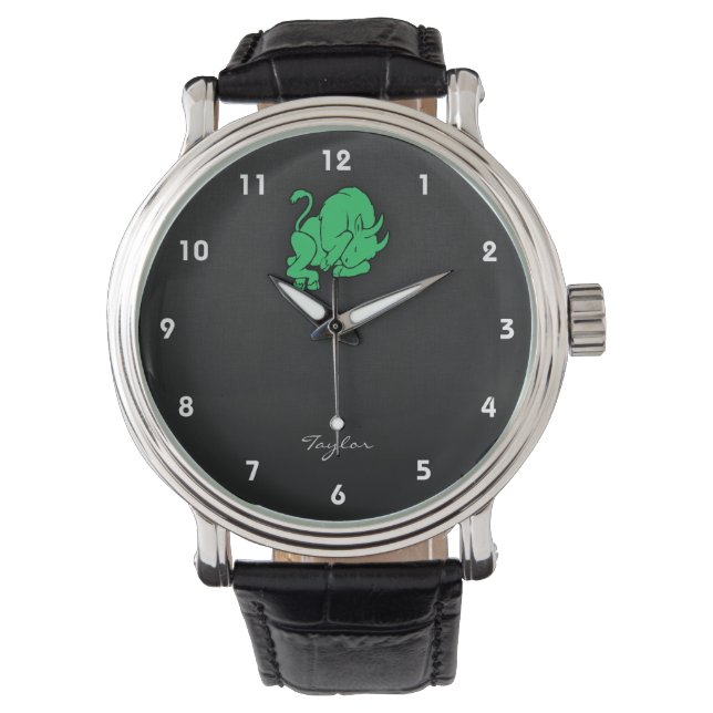 Kelly Green Taurus Horloge (Voorkant)