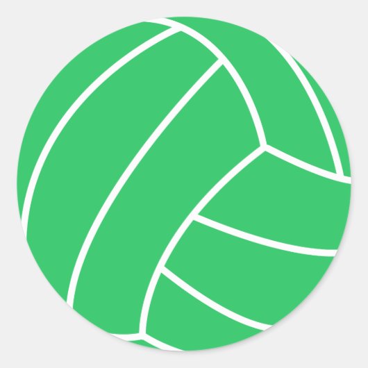 Kelly Green Volleyball Ronde Sticker (Voorkant)