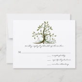Kelly Green Whimsical Swirl Tree Wedding RSVP (Voorkant)