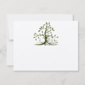 Kelly Green Whimsical Swirl Tree Wedding RSVP (Achterkant)