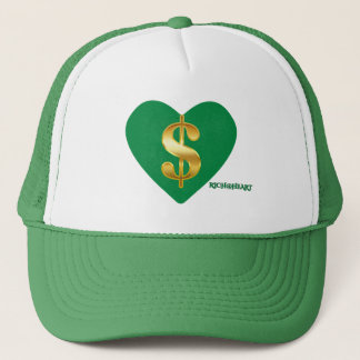 KELLY GREEN WHITE FOAM RICH@HEART NYLON DAMES TRUCKER PET