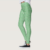 Kelly Green White Houndstooth Leggings (Links)