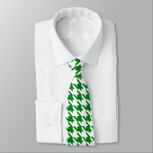 Kelly Green & White Large Houndstooth Check Stropdas (Gebonden)