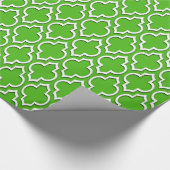 Kelly Green White XL Moroccan Quatrefoil #7DS Cadeaupapier (Hoek)