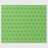 Kelly Green White XL Moroccan Quatrefoil #7DS Cadeaupapier (Vlak)