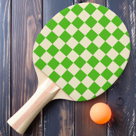 Kelly Groen & Crème Schakerpatroon Tafeltennisbatje