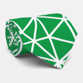 Kelly groen driehoekig geometrisch patroon stropdas (Opgerold)