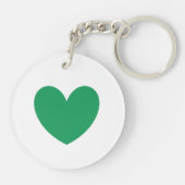 Kelly-groen hart op wit sleutelhanger (Achterkant)