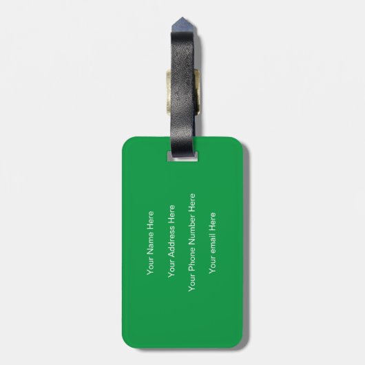 Kelly Groen Monogram Aangepaste Naam Gift Favor 20 Bagagelabel (Achterkant verticaal)