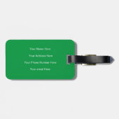 Kelly Groen Monogram Aangepaste Naam Gift Favor 20 Bagagelabel (Achterkant horizontaal)