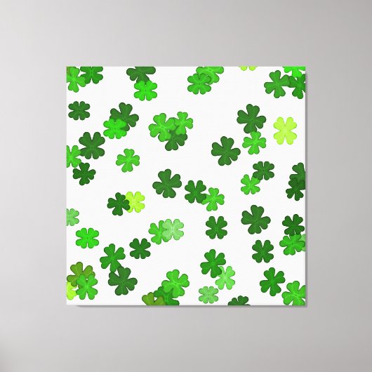 Kelly groen “Shamrocks Falling” Canvas Afdruk (Voorkant)