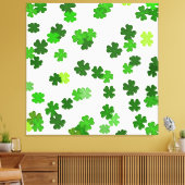 Kelly groen “Shamrocks Falling” Canvas Afdruk (Insitu (Woonkamer))