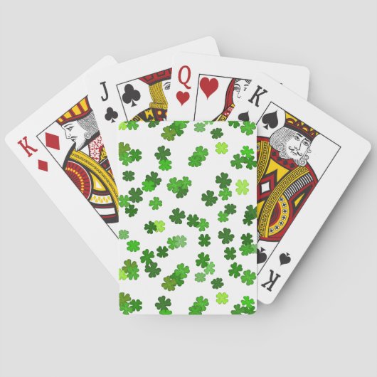 Kelly groen “Shamrocks Falling” Pokerkaarten (Achterkant)