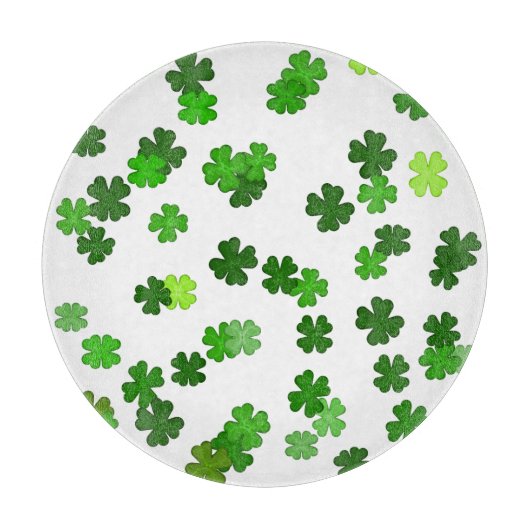 Kelly groen “Shamrocks Falling” Snijplank (Voorkant)