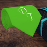 Kelly-groen - uw monogrammen stropdas<br><div class="desc">Stevige kleurenstropdas in Kelly green (4CBB17). Je kunt het nu personaliseren met je eigen monogrammen. Ontwerp door Alma Wad. BEIDE ZIJDEN AFDRUKT .</div>