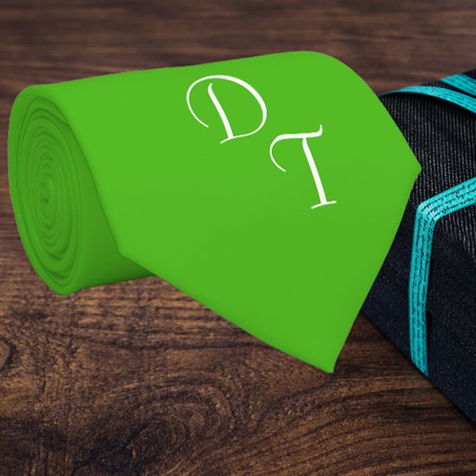 Kelly-groen - uw monogrammen stropdas