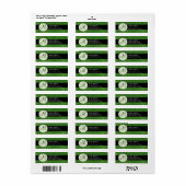 KELLY GROEN & ZWART Bruiloft Monogram Adreslabel Etiket (Full Sheet)