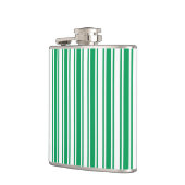 Kelly-groene en witte strepen van snoep heupfles (Links)