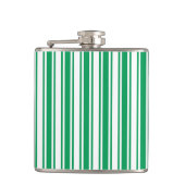 Kelly-groene en witte strepen van snoep heupfles (Voorkant)