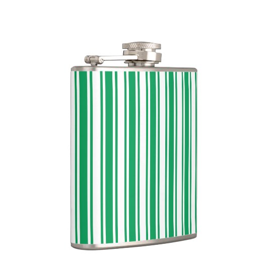 Kelly-groene en witte strepen van snoep heupfles (Rechts)