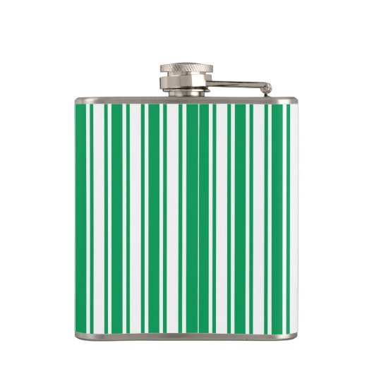 Kelly-groene en witte strepen van snoep heupfles (Achterkant)