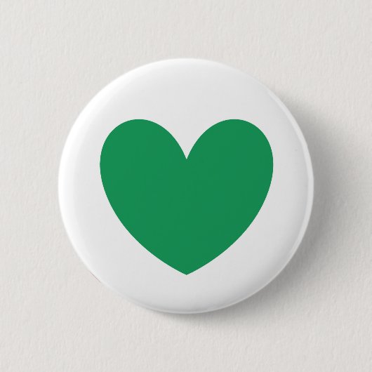 Kelly groene polka harten op wit ronde button 5,7 cm (Voorkant)