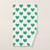 Kelly-groene polka harten wit bad handdoek (Handdoek)