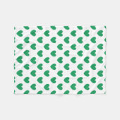 Kelly-groene polka harten wit fleece deken (Voorkant (Horizontaal))