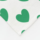 Kelly-groene polka harten wit fleece deken (Hoek)