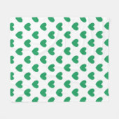 Kelly-groene polka harten wit fleece deken (Voorkant (Horizontaal))