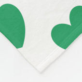 Kelly-groene polka harten wit fleece deken (Hoek)