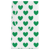 Kelly-groene polka harten wit klein cadeauzakje (Voorkant)