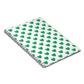 Kelly-groene polka harten wit notitieboek (Rechterzijde)