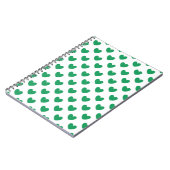 Kelly-groene polka harten wit notitieboek (Linkerzijde)