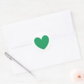 Kelly-groene polka harten wit ronde sticker (Envelop)