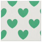 Kelly-groene polka harten wit stof (Close Up)