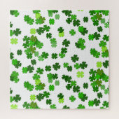 Kelly groene “Shamrocks Falling” Legpuzzel (Horizontaal)