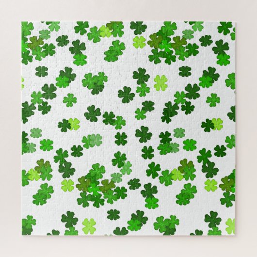 Kelly groene “Shamrocks Falling” Legpuzzel (Verticaal)