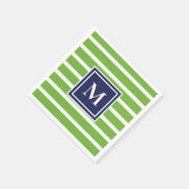 Kelly groene streep moderne monogram Coastal Beach Servet (Hoek)