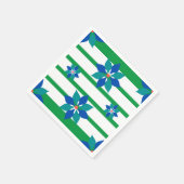 Kelly Groene strepen en blauwe bloemen Servet (Hoek)