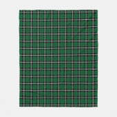 Kelly-groene witte stipe tartan fleece deken (Voorkant)