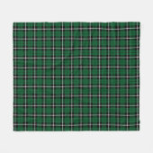 Kelly-groene witte stipe tartan fleece deken (Voorkant (Horizontaal))