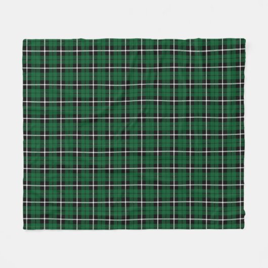 Kelly-groene witte stipe tartan fleece deken (Voorkant (Horizontaal))