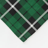 Kelly-groene witte stipe tartan fleece deken (Hoek)