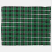 Kelly-groene witte stipe tartan fleece deken (Voorkant (Horizontaal))