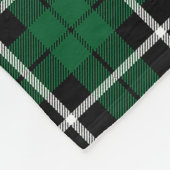 Kelly-groene witte stipe tartan fleece deken (Hoek)