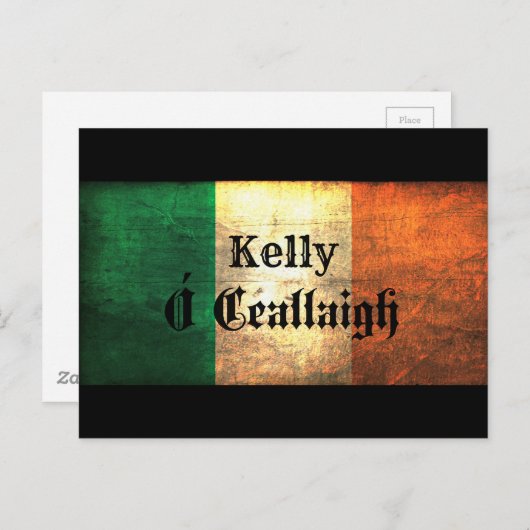 Kelly Irish Flag Briefkaart (Voorkant / Achterkant)