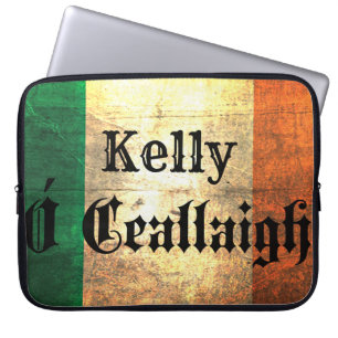 Kelly Irish Surname Flag Laptop Slee Sleeve
